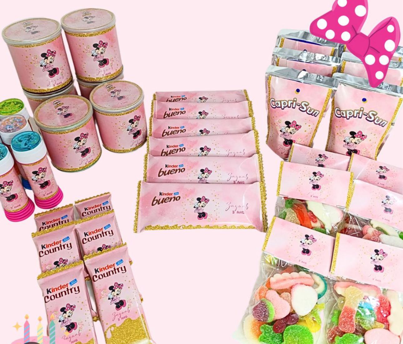 🌸 Pack (1personne 8confeseries)Confiseries Personnalisées anniversaire, Baptême, mariage...