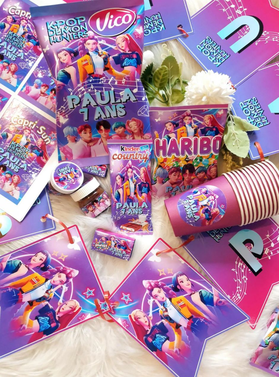 🌸 Pack (1personne 8confeseries)Confiseries Personnalisées anniversaire, Baptême, mariage...